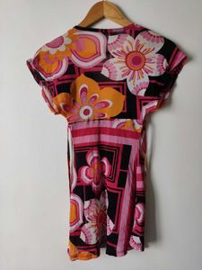 𝄞⨾💿✮˚.⋆Retro Floral Print V-Neck Tunic Top