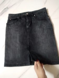 Y2k Black Jeans Skirt