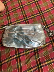 Vintage silver  Plaid Wristlet Clutch