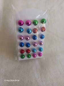 Multi-Color Ball Stud Earrings Set