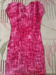 PINK COTTON TIKKI WORK KURTI