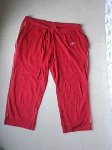Comfortable Red Cropped Jogger Pants