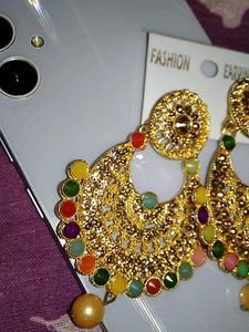 Designer Multicolor Jhumka Earrings