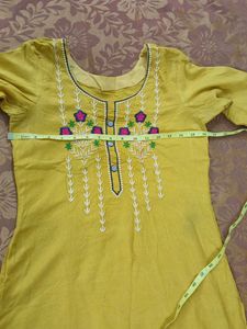 Yellow Kurta with Palazzo and Dupatta Set