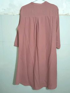 Elegant Pink Button-Down shirt dress