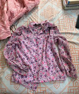 Floral Print Button-Up Shirt