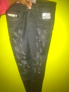 Men's Distressed Black Jeans