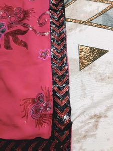Beautiful Pink Embellished Saree