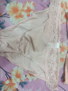 Peach Lace Bra &amp; Panty Set