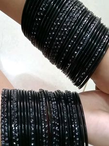 Sparkling Black Bangles