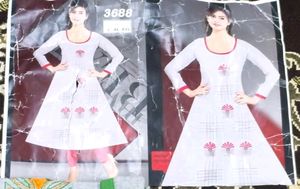 Frock silver 1 piece latest embroidery work design