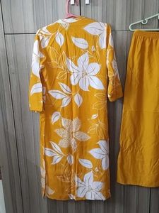 Vibrant Yellow Floral Kurta Set