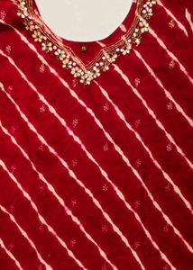 Elegant Maroon Kurta with Embellished Neckline
