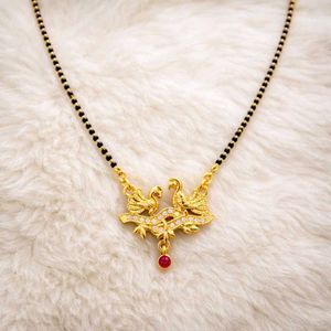 Elegant Gold Mangalsutra with Peacock Design