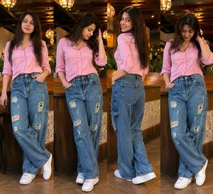 Distressed Blue Jeans Women