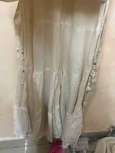 Embroidered Cotton Kurta with layered lehenga