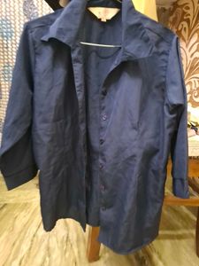 Classic Navy Blue Button-Up Shirt