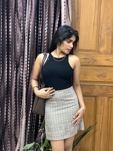 Plaid A-Line Mini Skirt