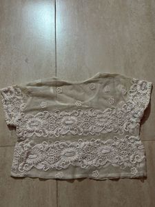 Lace + Net Crop Top