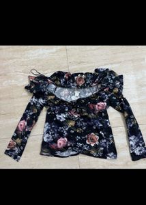 Floral Off-Shoulder Ruffle Top