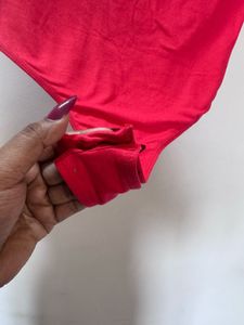 Red One-Shoulder Bodysuit