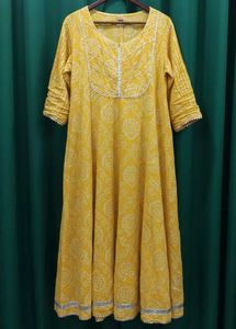 Yellow Printed Kurta Dress