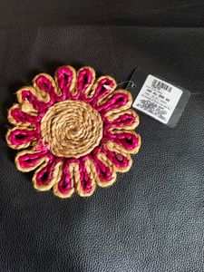 Handmade Jute Flower Coaster