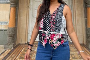 Y2k Floral Patchwork Top