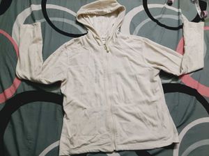 Cream Zip-Up Hoodie