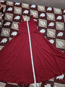 Women fit and flare below knee lenth dress