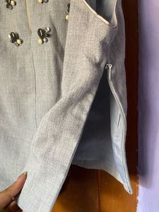 Embellished Grey Sleeveless Top