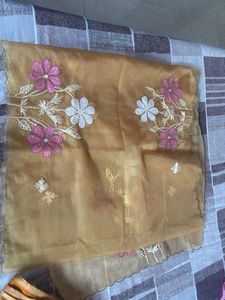 Peach Floral Kurta Set with Dupatta