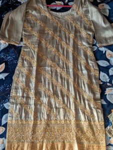 Elegant Grey Embroidered Kurta Set