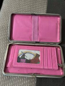 Pink & Silver Metal Wallet