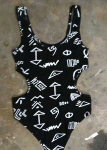 Black &amp; White Tribal Print Swimsuit