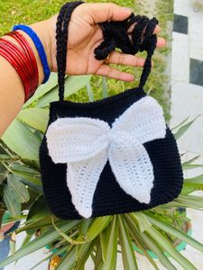 Handmade Crochet Bag with Bow