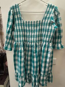 Green Checkered Mini Dress