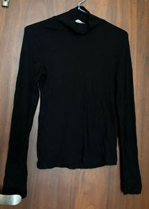H&M Classic Black Mock Neck Long Sleeve Top