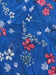Blue Floral Print Off-Shoulder Top