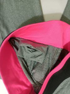 Imported Grey Capris with Pink Free Size S M L