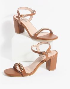 Pretty Brown Block Heels For Women