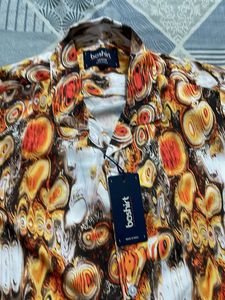 Abstract Print Button-Down Shirt