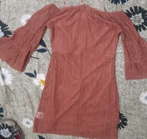 Off-Shoulder Bell Sleeve Dress