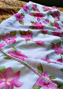 Elegant Floral Kurta with Statement Jewelry