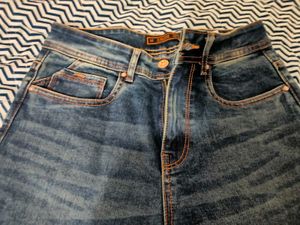 Women's Wide Leg Blue Denim Jeans