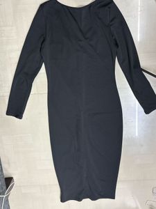 Chic Black Long Sleeve Corset Dress