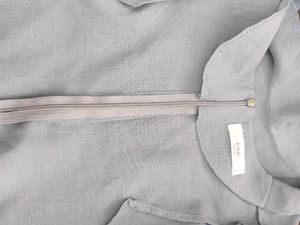 Blue buff sleeve korean top