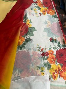 Vibrant Floral Print Saree