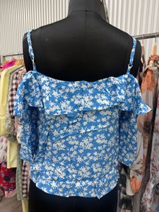 blue colour floral top