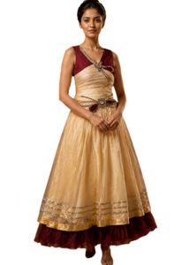 Girls Party Wear Designer Gown – Cream & Marrun